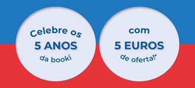 Celebre os 5 anos da booki com 5 euros de oferta!